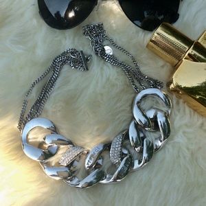 Versace silver choker with swarovski crystal crust